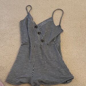 Striped Black and White Romper